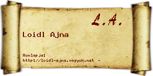 Loidl Ajna névjegykártya